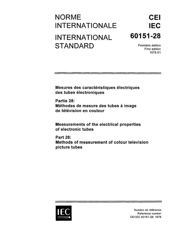 Cover IEC 60151-28:1978